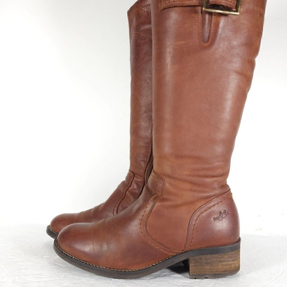 Bos&Co Women's Lawson 37 US6-6,5 Brown Leather Waterproof Knee High Ridin Boots - Picture 2 of 13